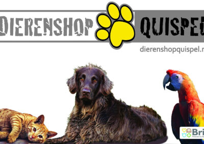 Raamposter dierenshop Quispel